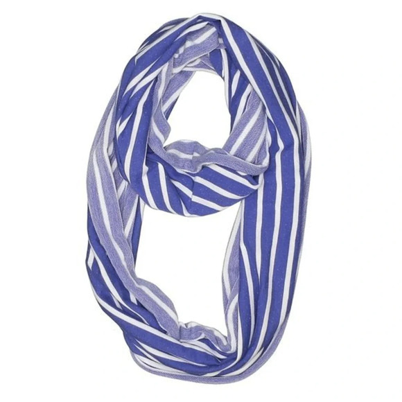 GAP NEW Blue Cotton Stripe‎ Scarf OS - Picture 1 of 6